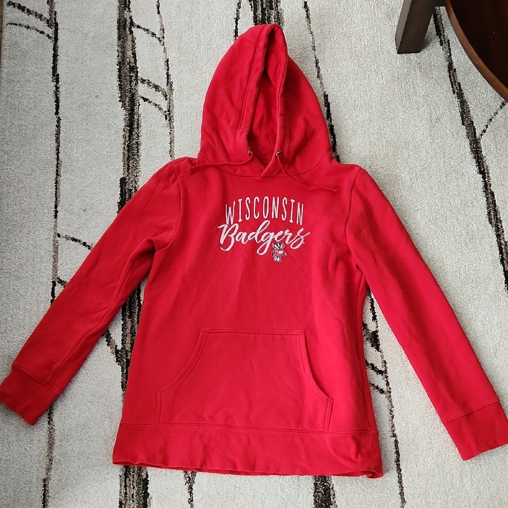 Fanatics College Apparel Red Wisconsin Badgers Womens Hoodie Size Medium